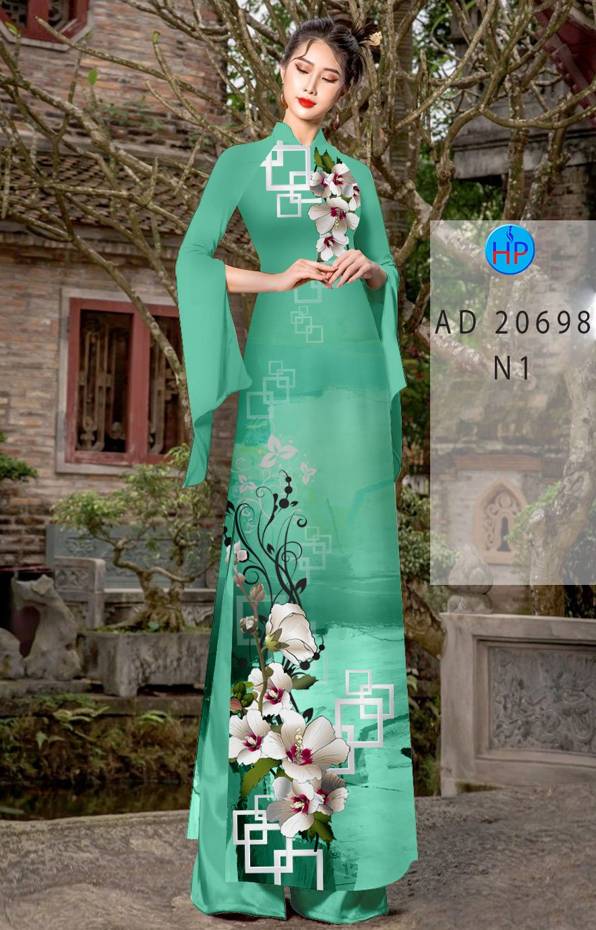 Vải Áo Dài Hoa In 3D Mới Ra AD 20698 40 Vải Áo Dài Hoa In 3D Mới Ra AD 20698
