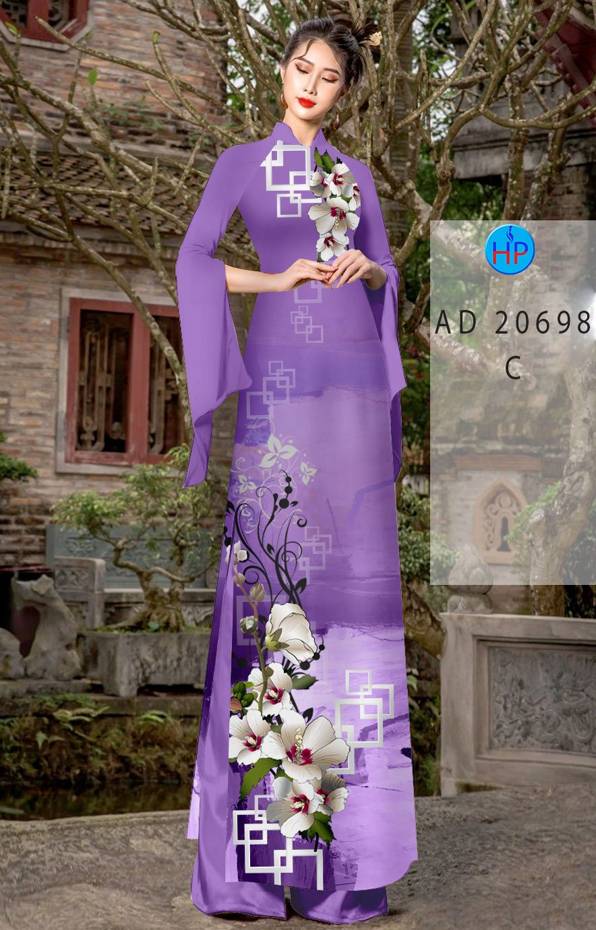 Vải Áo Dài Hoa In 3D Mới Ra AD 20698 45 Vải Áo Dài Hoa In 3D Mới Ra AD 20698