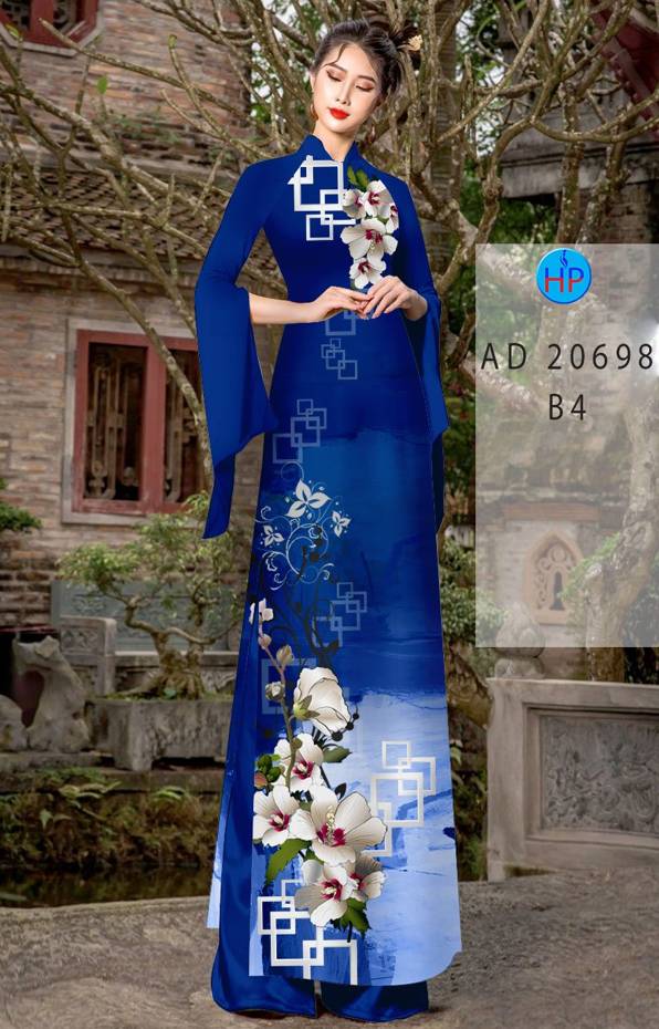 Vải Áo Dài Hoa In 3D Mới Ra AD 20698 42 Vải Áo Dài Hoa In 3D Mới Ra AD 20698