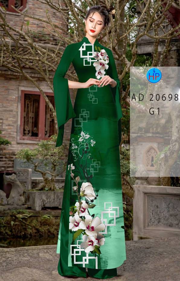Vải Áo Dài Hoa In 3D Mới Ra AD 20698 49 Vải Áo Dài Hoa In 3D Mới Ra AD 20698