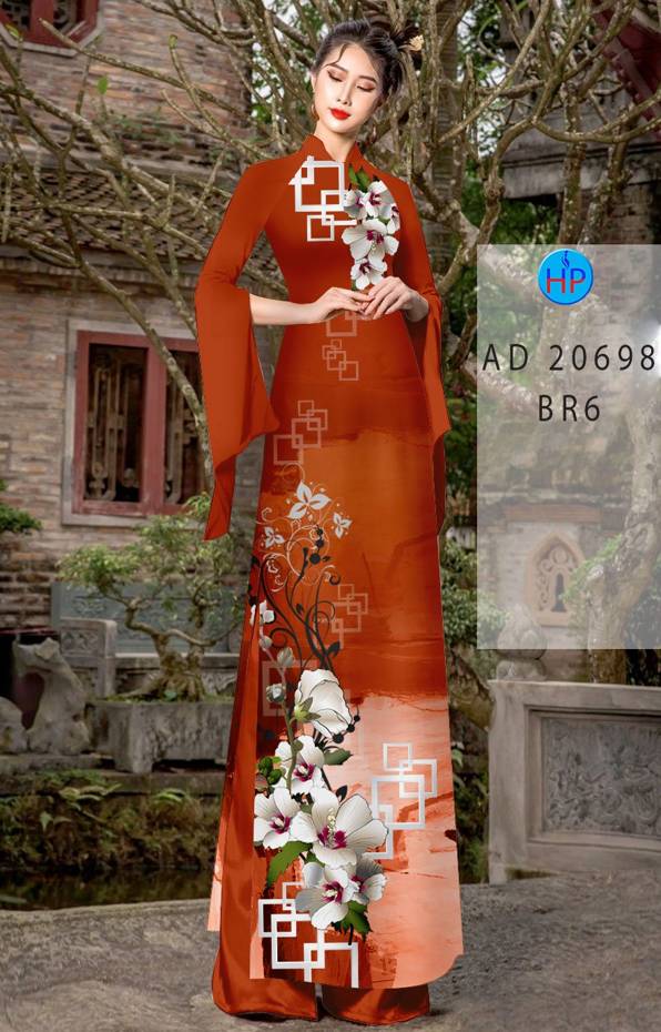Vải Áo Dài Hoa In 3D Mới Ra AD 20698 51 Vải Áo Dài Hoa In 3D Mới Ra AD 20698