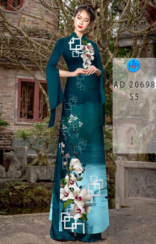 Vải Áo Dài Hoa In 3D Mới Ra AD 20698 50 Vải Áo Dài Hoa In 3D Mới Ra AD 20698