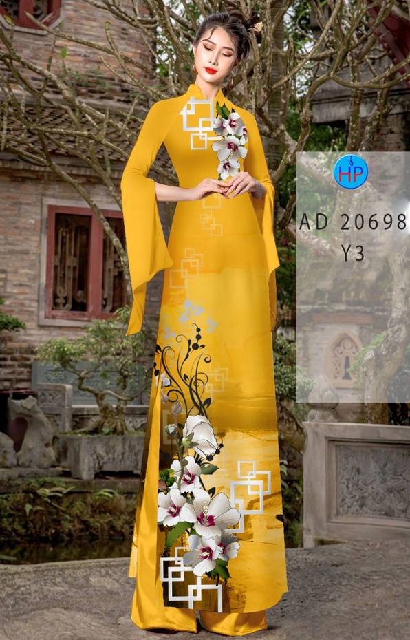 Vải Áo Dài Hoa In 3D Mới Ra AD 20698 52 Vải Áo Dài Hoa In 3D Mới Ra AD 20698