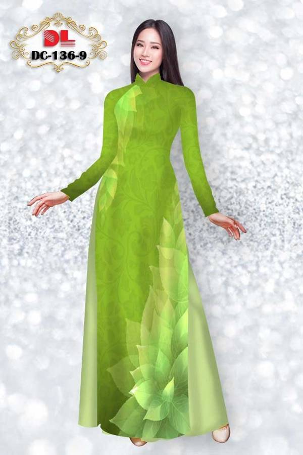 Vải Áo Dài In Hình Lá Kiểu Mới AD DC136