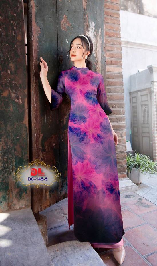 Vải Áo Dài Hoa In 3D Vừa Ra AD DC145 45 Vải Áo Dài Hoa In 3D Vừa Ra  AD DC145