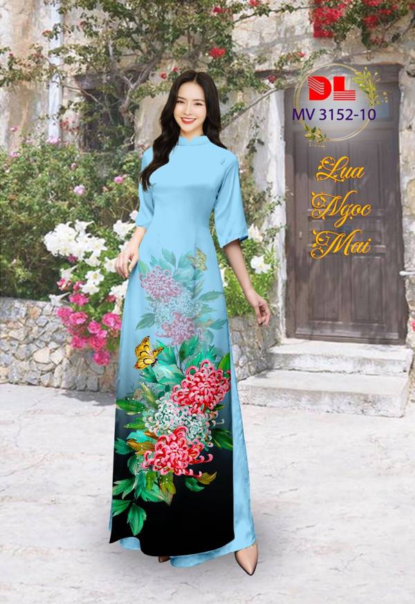 Vải Áo Dài Hoa Cúc Vừa Ra  AD MV3152