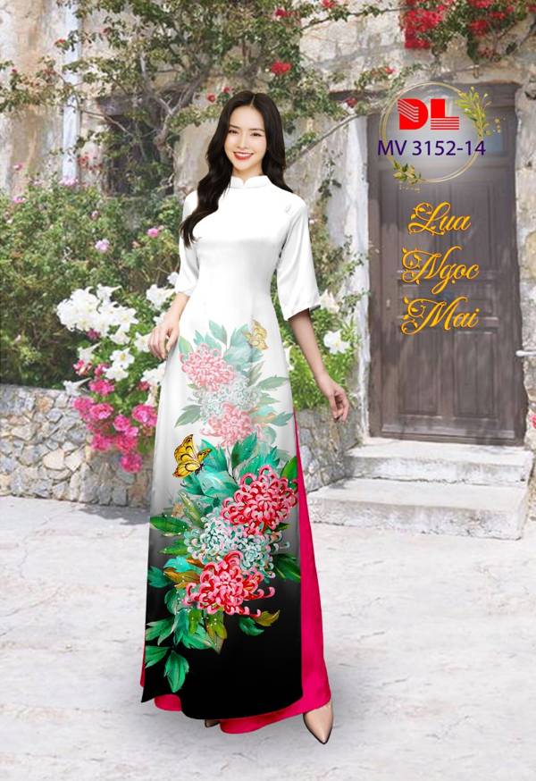 Vải Áo Dài Hoa Cúc Vừa Ra  AD MV3152