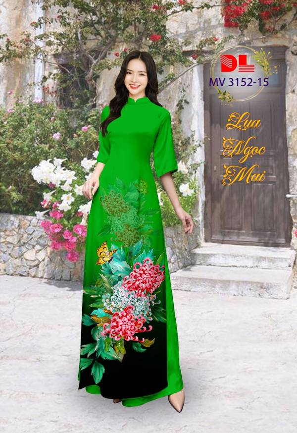 Vải Áo Dài Hoa Cúc Vừa Ra  AD MV3152