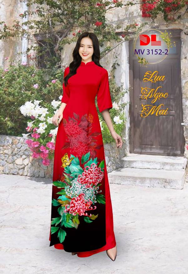 Vải Áo Dài Hoa Cúc Vừa Ra  AD MV3152