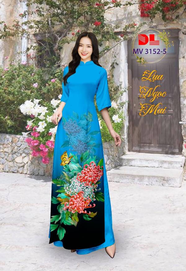 Vải Áo Dài Hoa Cúc Vừa Ra  AD MV3152