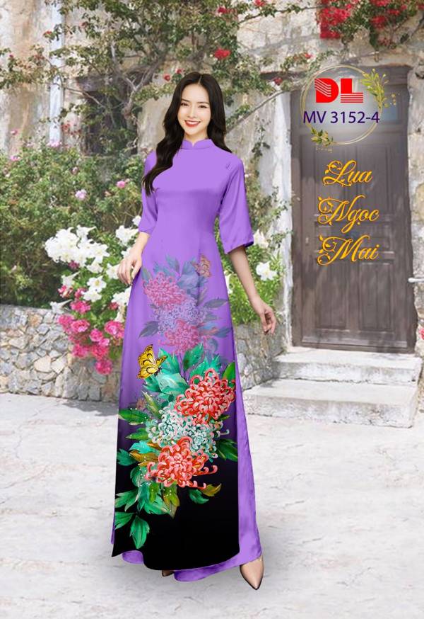 Vải Áo Dài Hoa Cúc Vừa Ra  AD MV3152