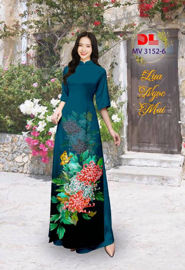 Vải Áo Dài Hoa Cúc Vừa Ra  AD MV3152