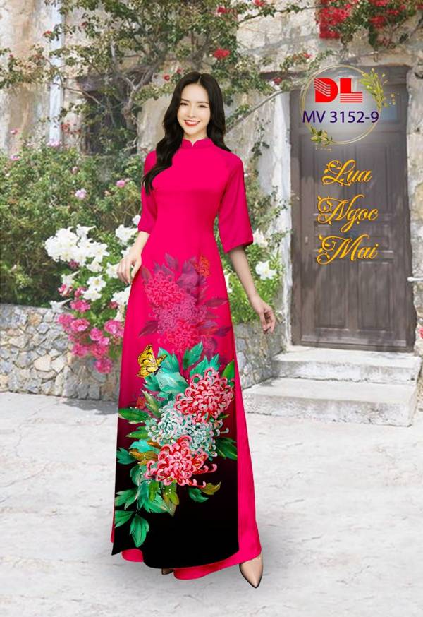 Vải Áo Dài Hoa Cúc Vừa Ra  AD MV3152