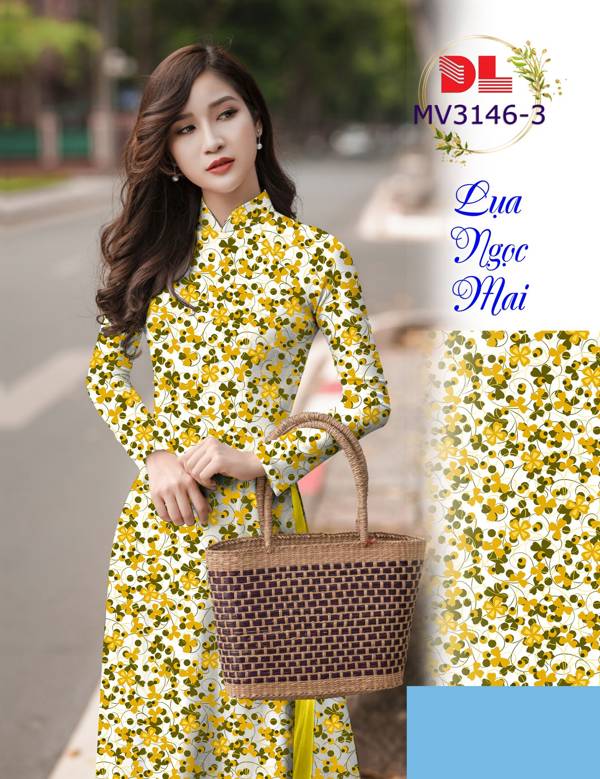 Vải Áo Dài Hoa Nhí Độc Đáo AD MV3146 34 Vải Áo Dài Hoa Nhí Độc Đáo AD MV3146