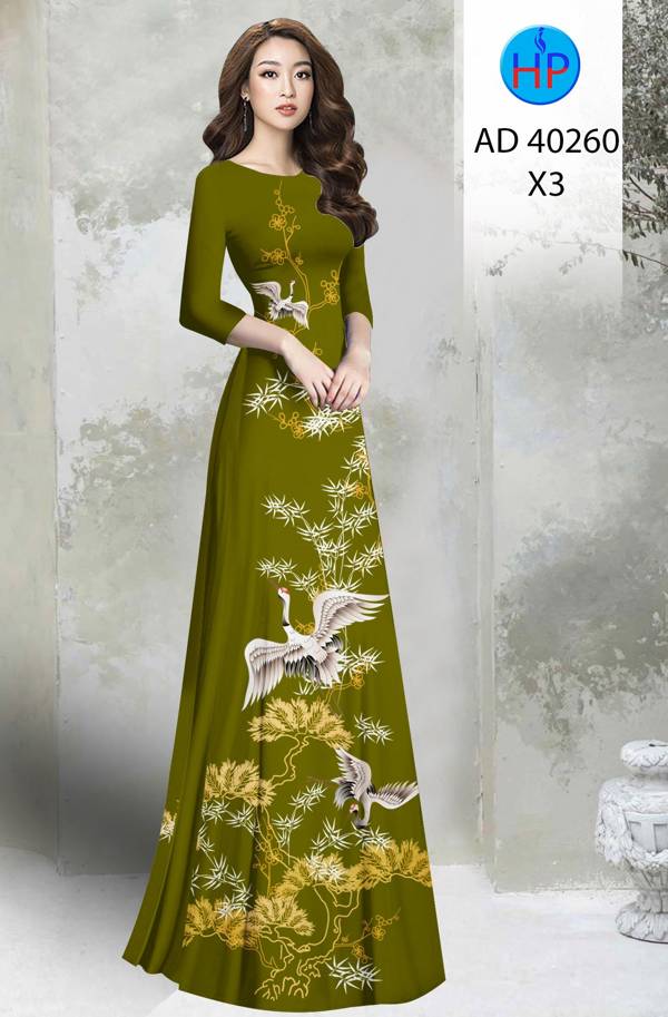 Vải Áo Dài Chim Hạc Mới Ra AD 40260