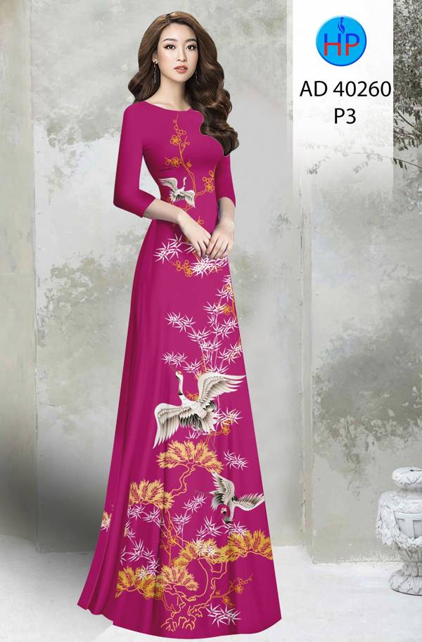 Vải Áo Dài Chim Hạc Mới Ra AD 40260