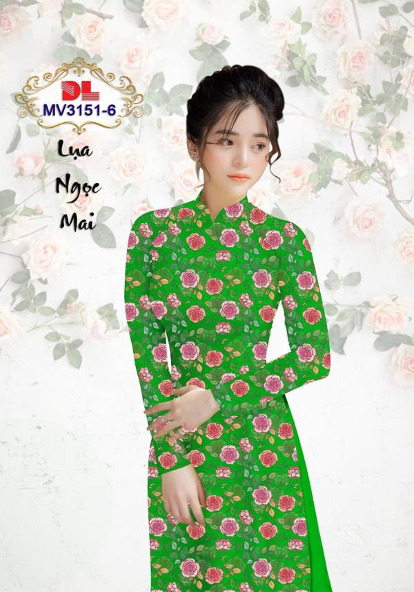 Vải Áo Dài Hoa Hồng Đều Độc Đáo AD MV3151