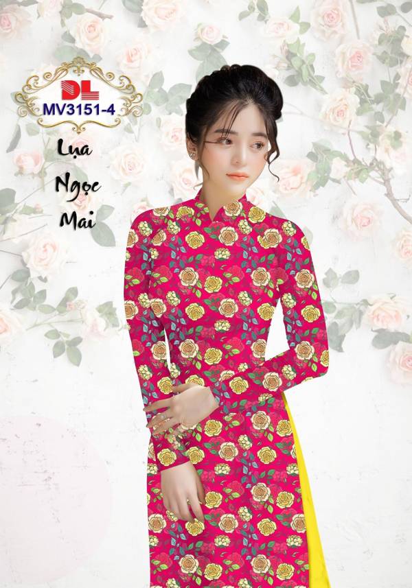 Vải Áo Dài Hoa Hồng Đều Độc Đáo AD MV3151