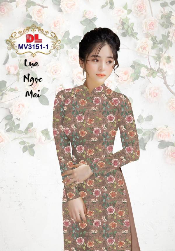 Vải Áo Dài Hoa Hồng Đều Độc Đáo AD MV3151