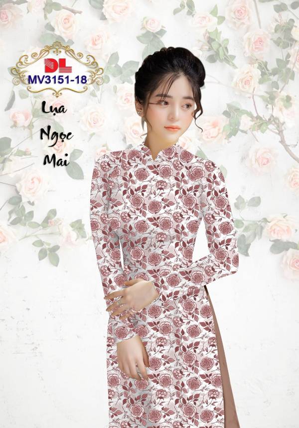 Vải Áo Dài Hoa Hồng Đều Độc Đáo AD MV3151