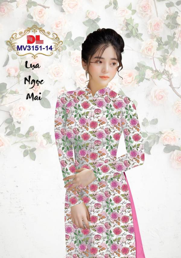 Vải Áo Dài Hoa Hồng Đều Độc Đáo AD MV3151