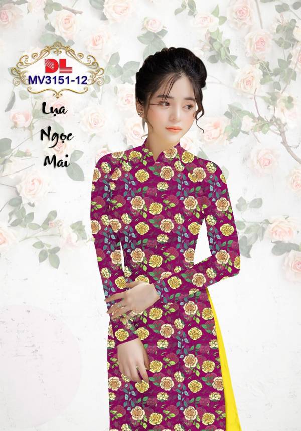 Vải Áo Dài Hoa Hồng Đều Độc Đáo AD MV3151