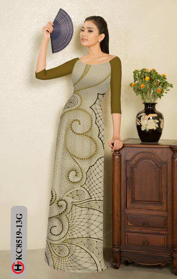 Vải Áo Dài Hoa Văn Thiết Kế 2021 AD KC8519 35 Vải Áo Dài Hoa Văn Thiết Kế 2021 AD KC8519