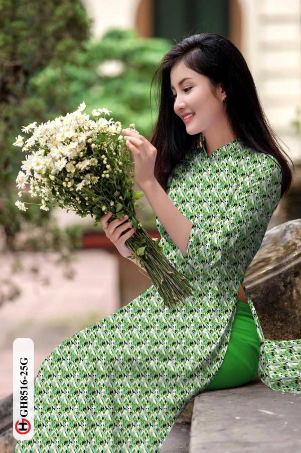 Vải Áo Dài Hoa Nhí Độc Đáo AD GH8516