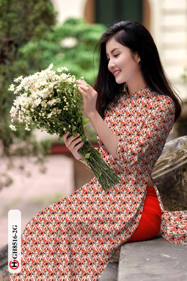 Vải Áo Dài Hoa Nhí Độc Đáo AD GH8516