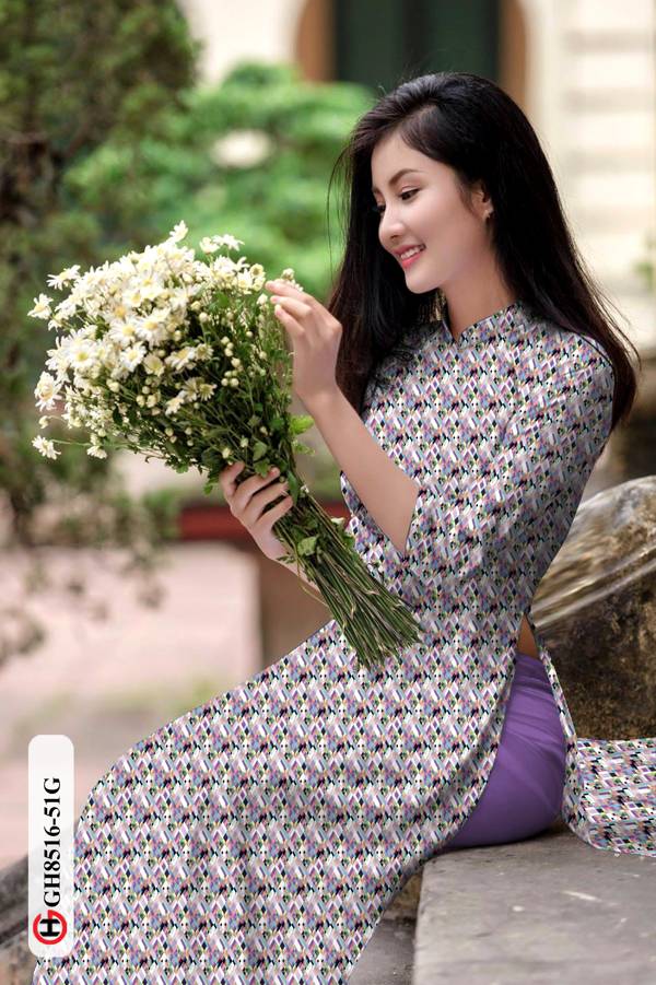 Vải Áo Dài Hoa Nhí Độc Đáo AD GH8516