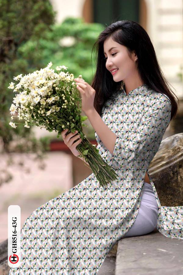 Vải Áo Dài Hoa Nhí Độc Đáo AD GH8516