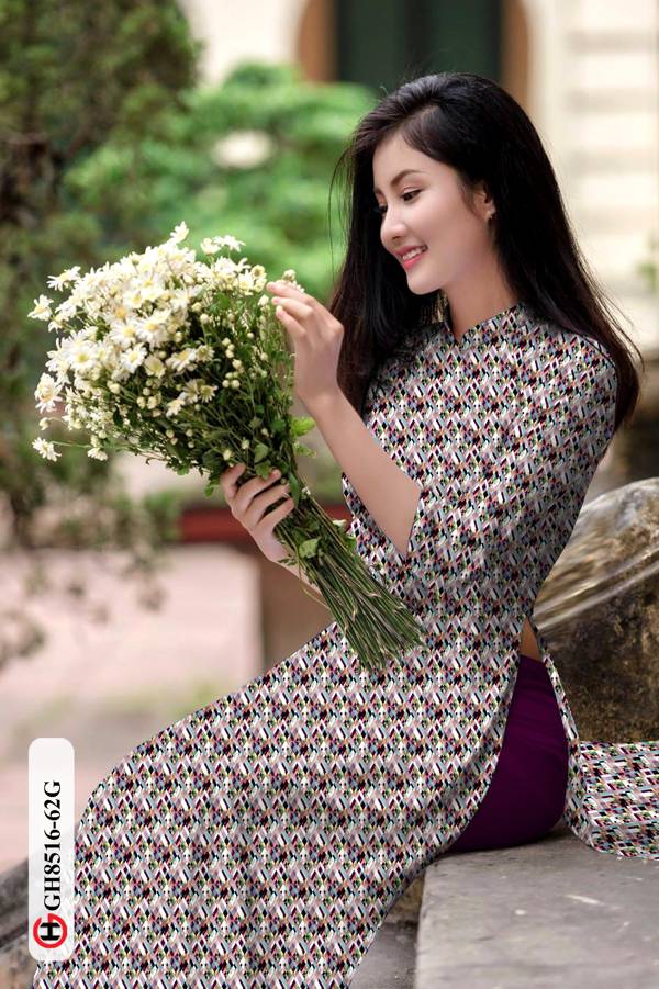 Vải Áo Dài Hoa Nhí Độc Đáo AD GH8516