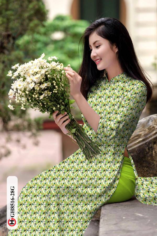Vải Áo Dài Hoa Nhí Độc Đáo AD GH8516