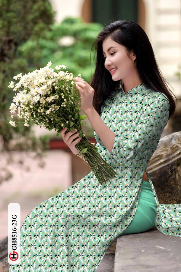 Vải Áo Dài Hoa Nhí Độc Đáo AD GH8516