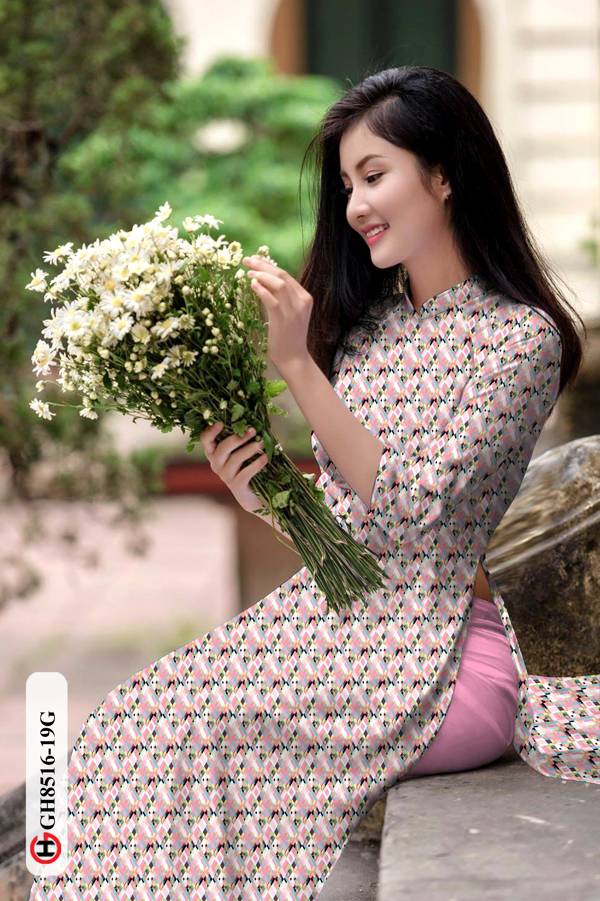 Vải Áo Dài Hoa Nhí Độc Đáo AD GH8516