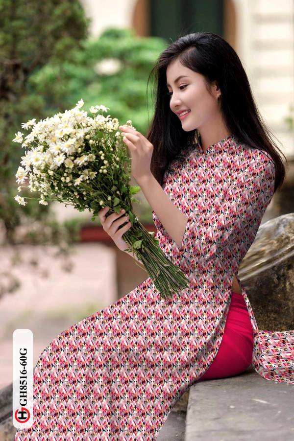 Vải Áo Dài Hoa Nhí Độc Đáo AD GH8516