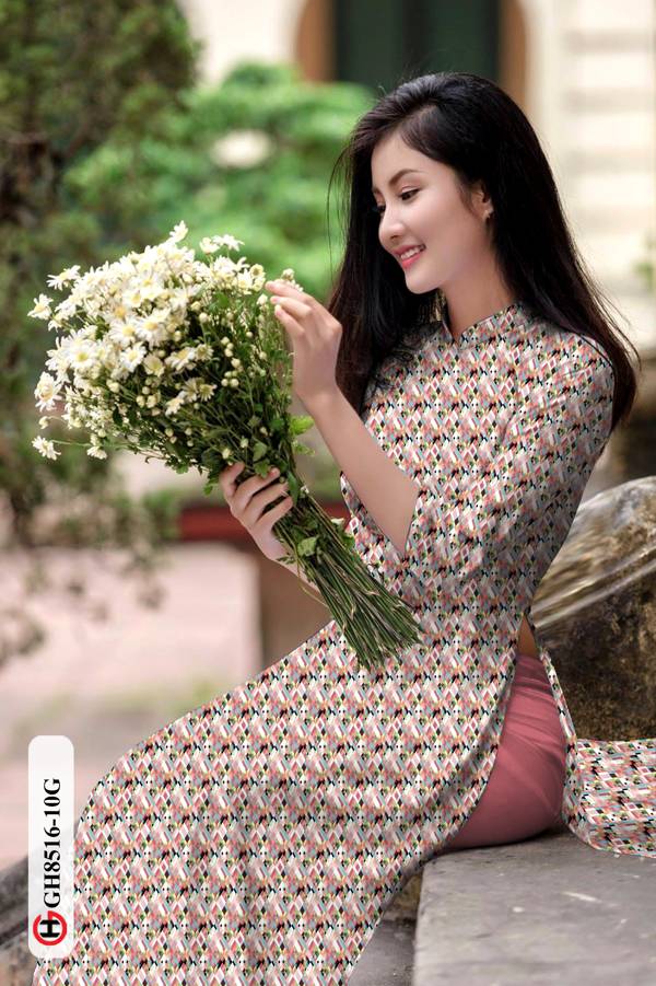 Vải Áo Dài Hoa Nhí Độc Đáo AD GH8516