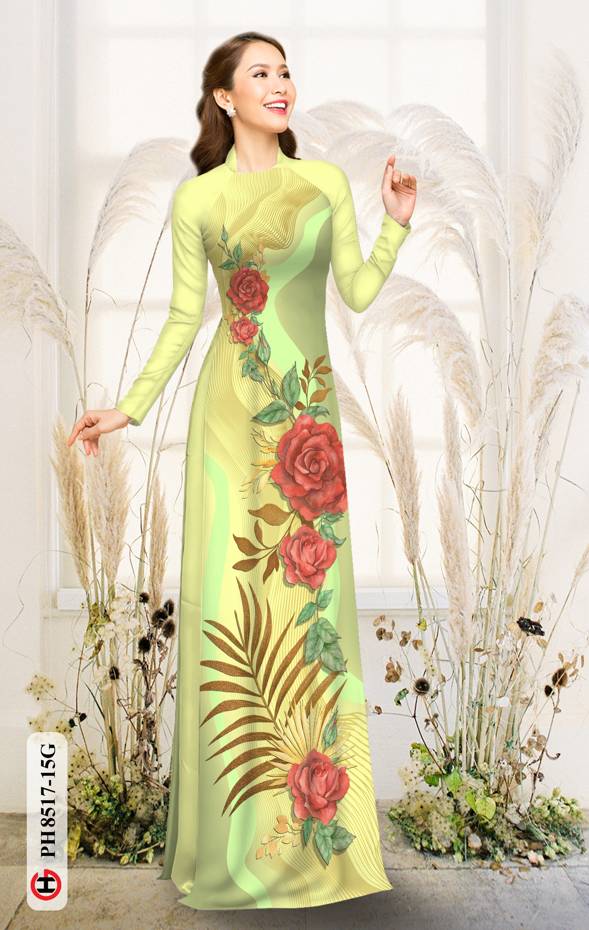 Vải Áo Dài Hoa Hồng Kiểu Mới AD PH8517 33 Vải Áo Dài Hoa Hồng Kiểu Mới AD PH8517