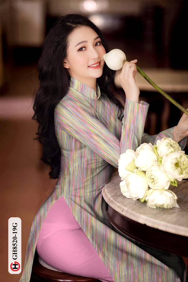 Vải Áo Dài Hoa Văn Độc Đáo AD GH8520 40 Vải Áo Dài Hoa Văn Độc Đáo AD GH8520