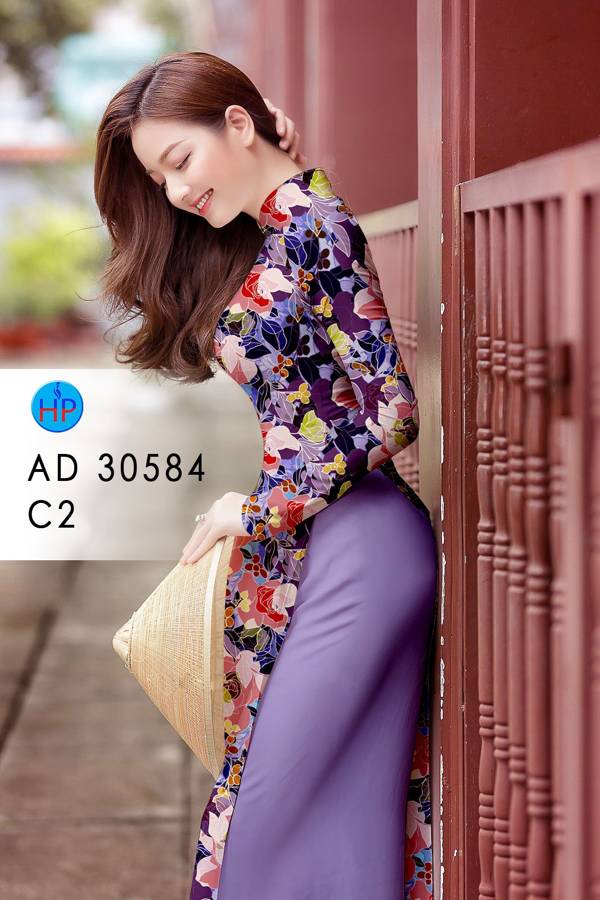Vải Áo Dài Hoa Đều Độc Đáo AD 30584