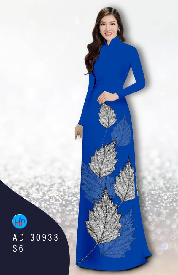 Vải Áo Dài In Hình Lá Thiết Kế 2021 AD 30933