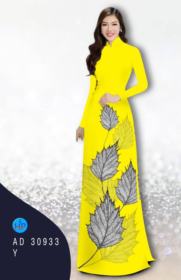 Vải Áo Dài In Hình Lá Thiết Kế 2021 AD 30933
