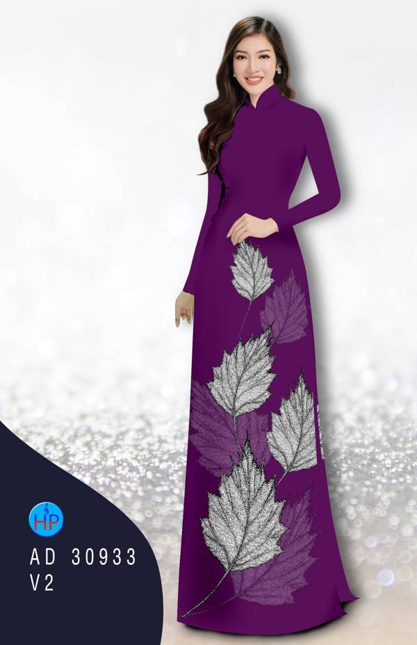 Vải Áo Dài In Hình Lá Thiết Kế 2021 AD 30933