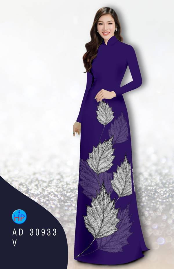Vải Áo Dài In Hình Lá Thiết Kế 2021 AD 30933
