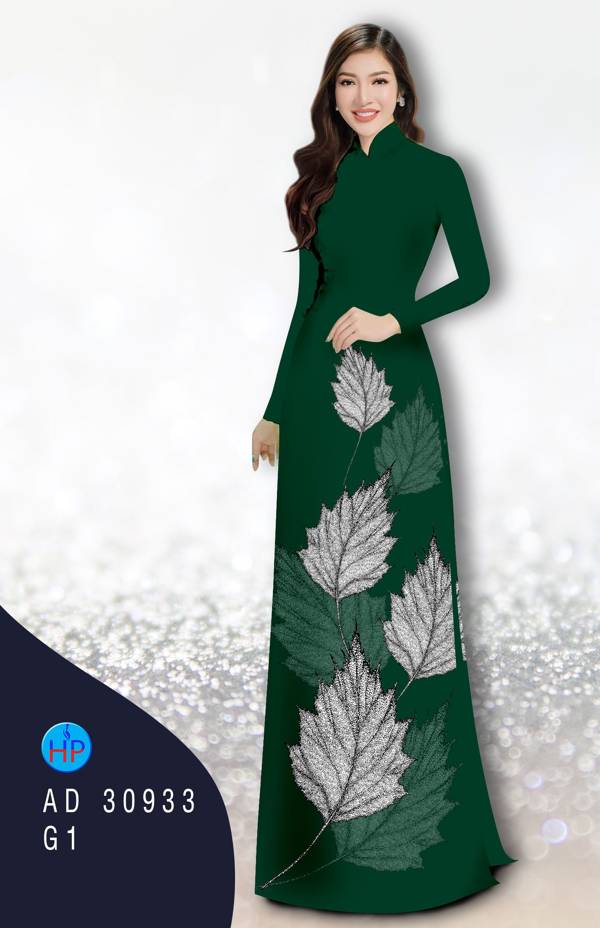 Vải Áo Dài In Hình Lá Thiết Kế 2021 AD 30933