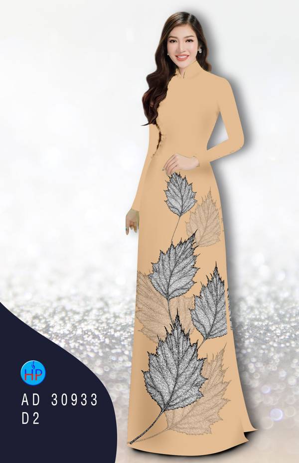 Vải Áo Dài In Hình Lá Thiết Kế 2021 AD 30933