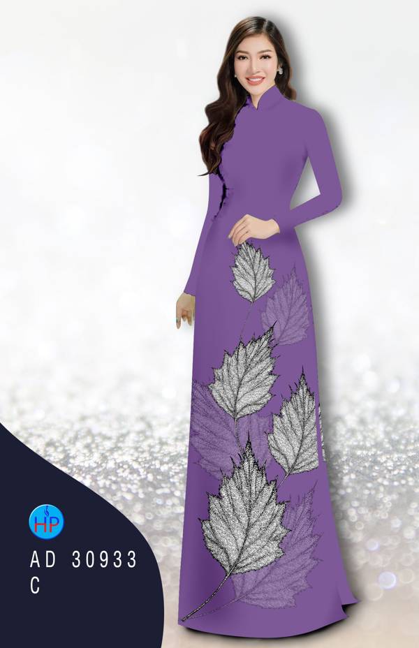 Vải Áo Dài In Hình Lá Thiết Kế 2021 AD 30933