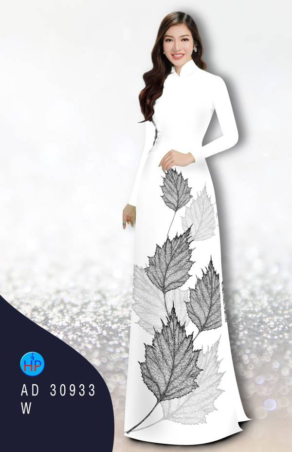 Vải Áo Dài In Hình Lá Thiết Kế 2021 AD 30933
