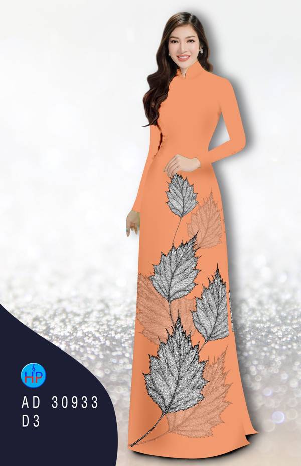 Vải Áo Dài In Hình Lá Thiết Kế 2021 AD 30933