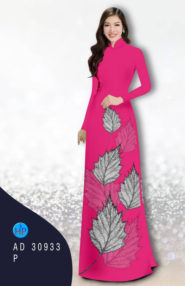 Vải Áo Dài In Hình Lá Thiết Kế 2021 AD 30933